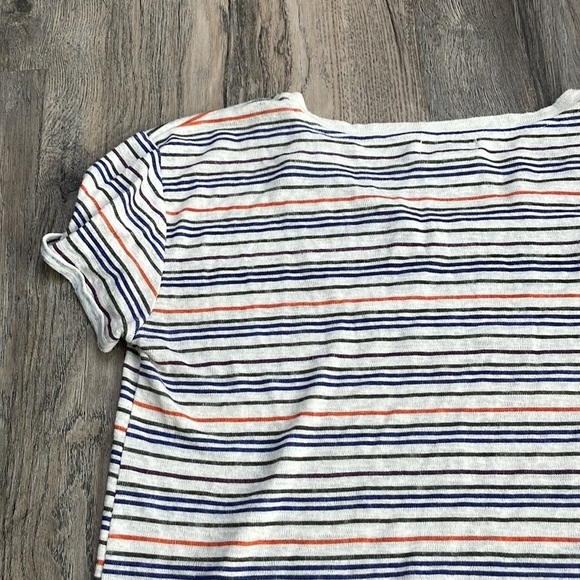 Velvet by Spencer & Graham Striped Knit Tee, White Purple Orange Blue, sz small - Picture 9 of 9